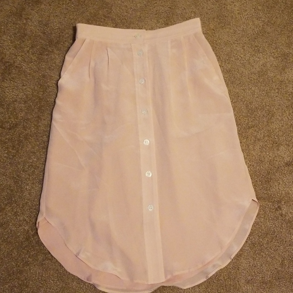 NWT Madewell button front silk skirt